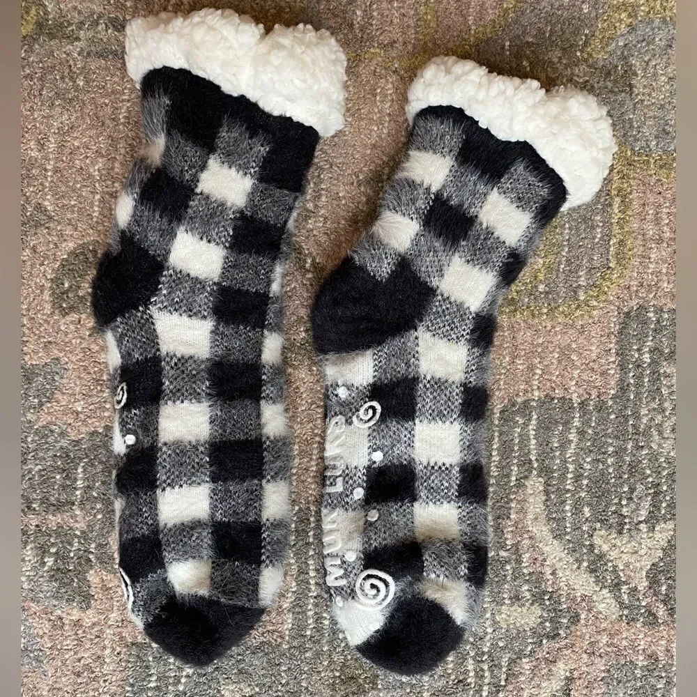 Muk Luks Buffalo Plaid Slipper Socks
